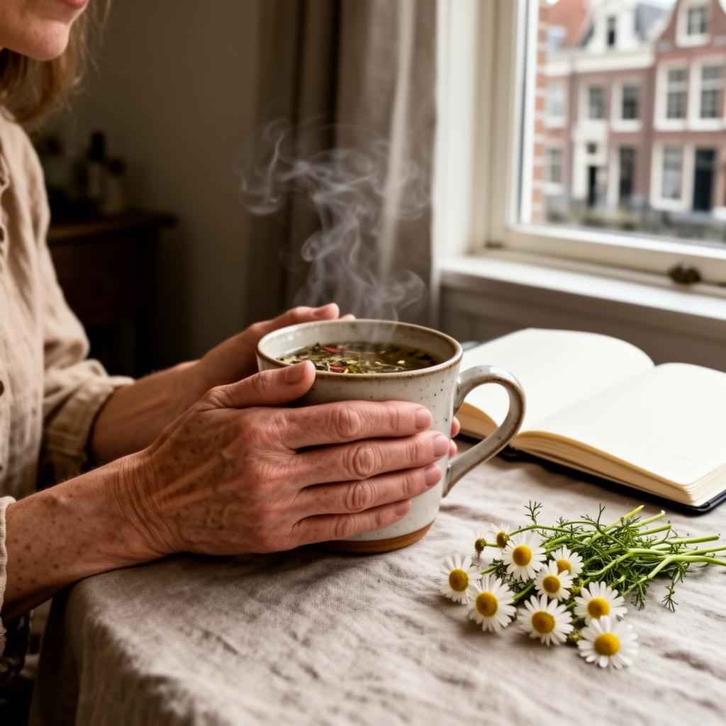 Quiet moment with herbal tea — Healing Hub Amsterdam on Instagram